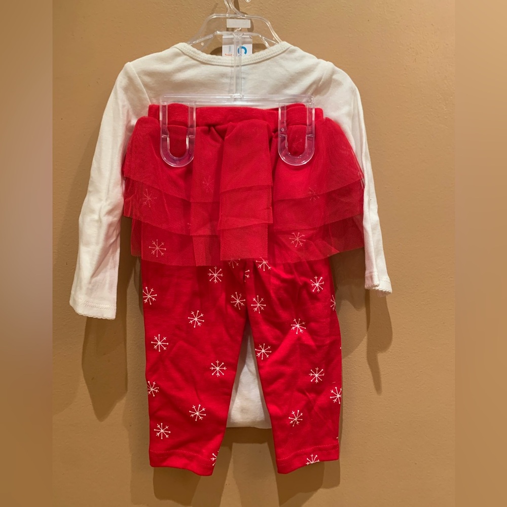 Girls Size 12M Adorable Carter's 2 Piece Tutu Pants Set Snowman Christmas NWT - Picture 5 of 7